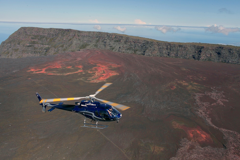 plaine des sables lunar landscape helicopter réunion island